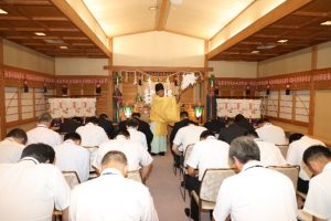 安全衛生管理者研修会・安全祈願祭の様子